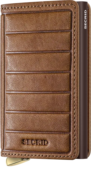 Premium Slimwallet Emboss Lines Cognac +
